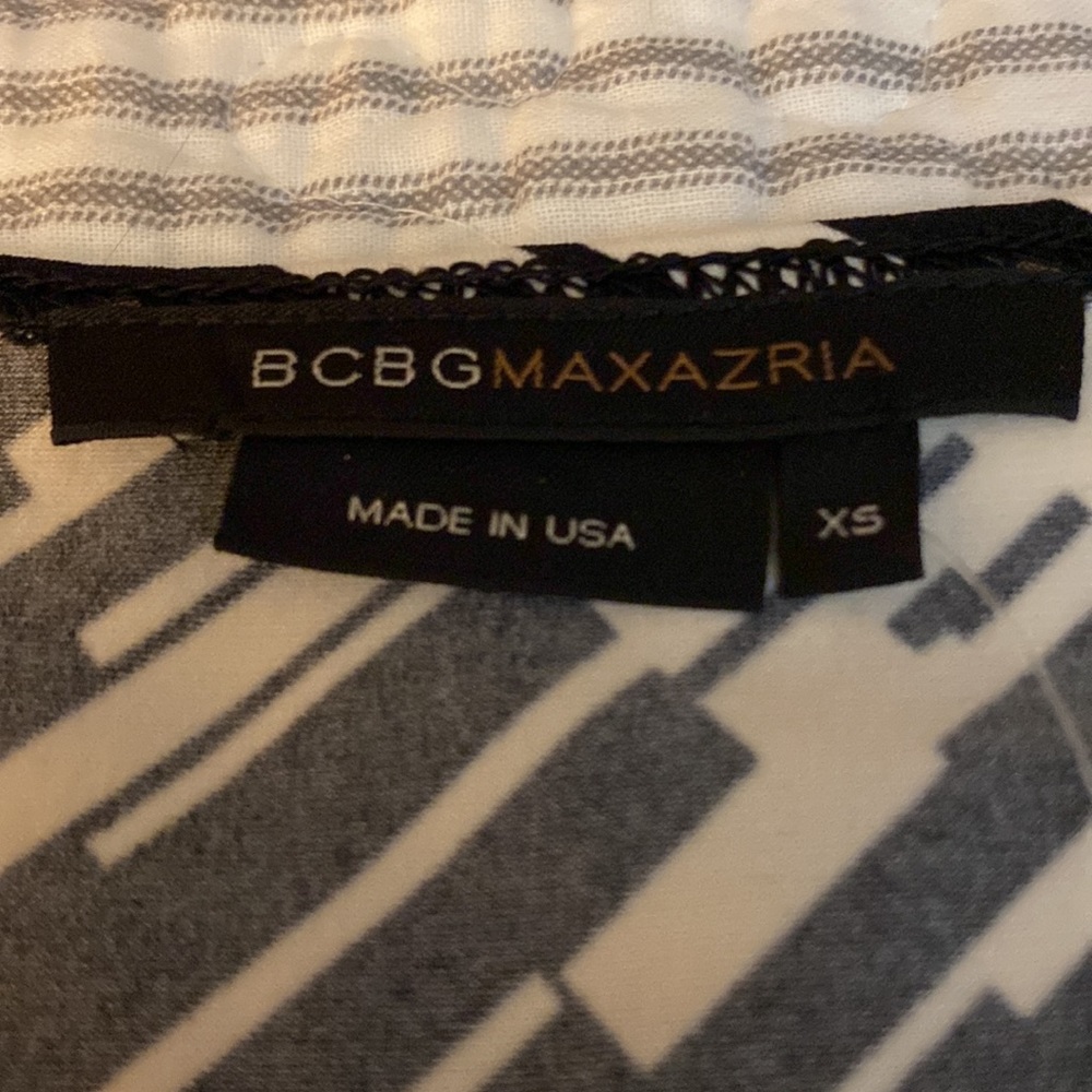 BCBGMaxAzria Black & Écru Lightning Edge Bodycon Wrap Dress Sz XS. NWT - Picture 12 of 14